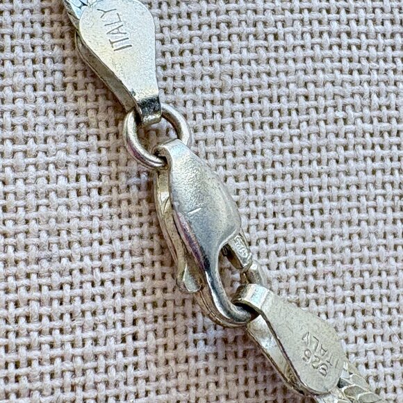 Sterling Silver 925 Braided Flattened Curb Link Chain 5mm Size 17.5" Length - Picture 6 of 11